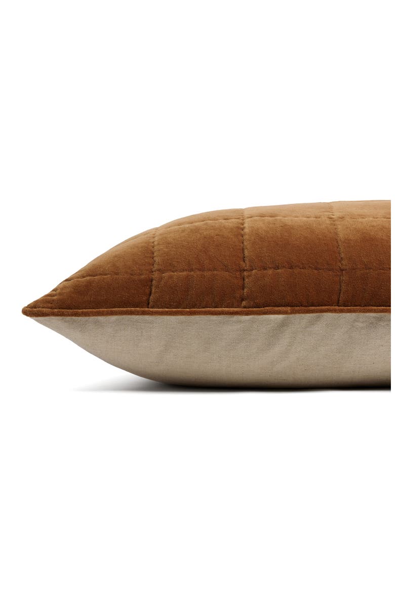 Set of 2 Hand Stitched Velveteen Pillow Shams, Alternate, color, TOBACCO