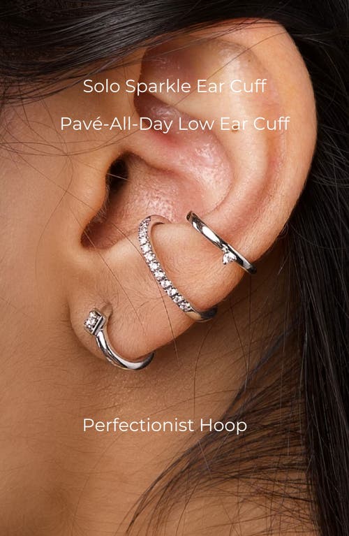 Seed2stone Solo Sparkle Ear Cuff In Silver