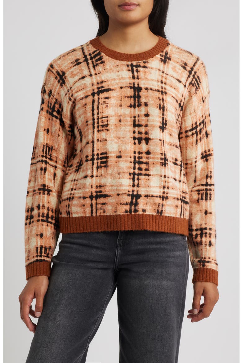 Crewneck Sweater, Main, color, BROWN