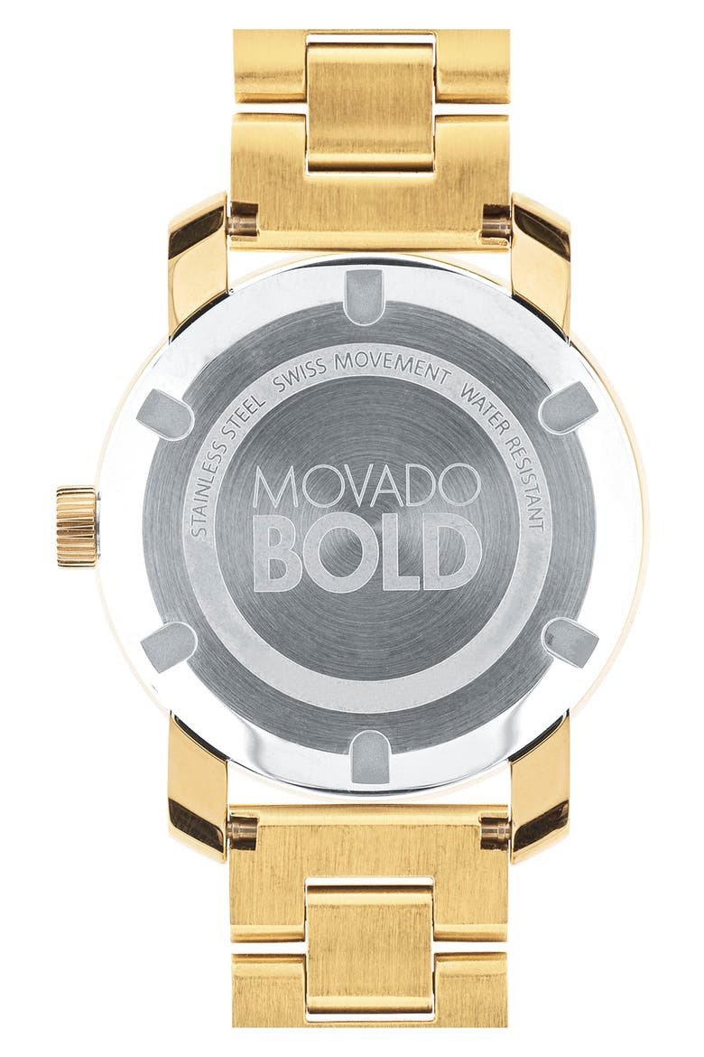 Bold Crystal Marker Bracelet Watch, 37mm, Alternate, color, GOLD