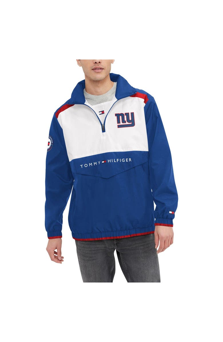 Tommy Hilfiger Men's Tommy Hilfiger Royal/White New York Giants Carter Half-Zip Hooded Top, Main, color, Royal