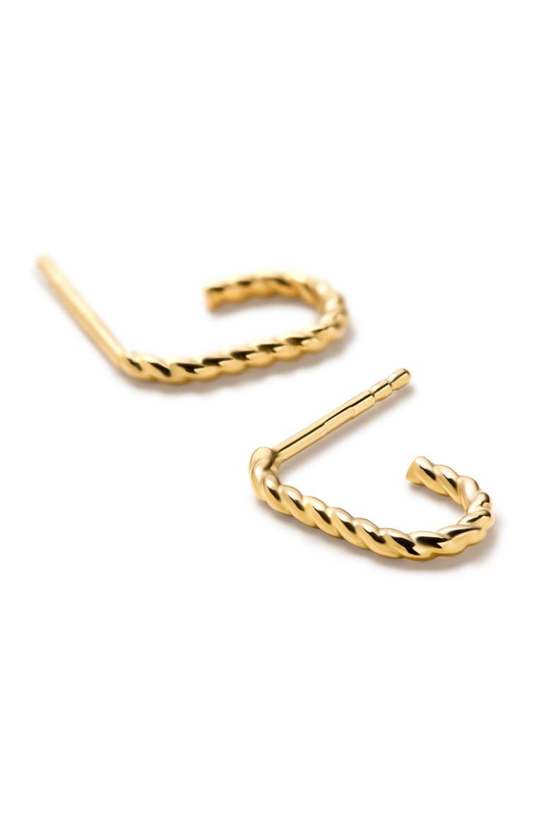 Gold Hoop Earrings - Gold Oval Twist Hoops, Alternate, color, Gold