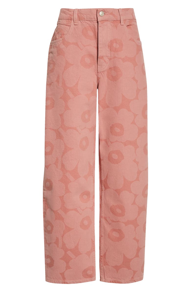Marimekko Maridenim Unikko Barrel Leg Jeans, Alternate, color, Light Pink