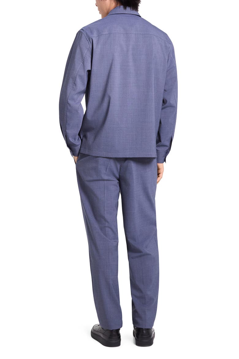 Wool Blend Zip Overshirt, Alternate, color, DUSK BLUE MELANGE - 2UD