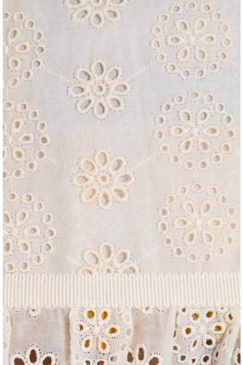 Tiered Daisy Eyelet Cotton Miniskirt, Alternate, color, IVORY