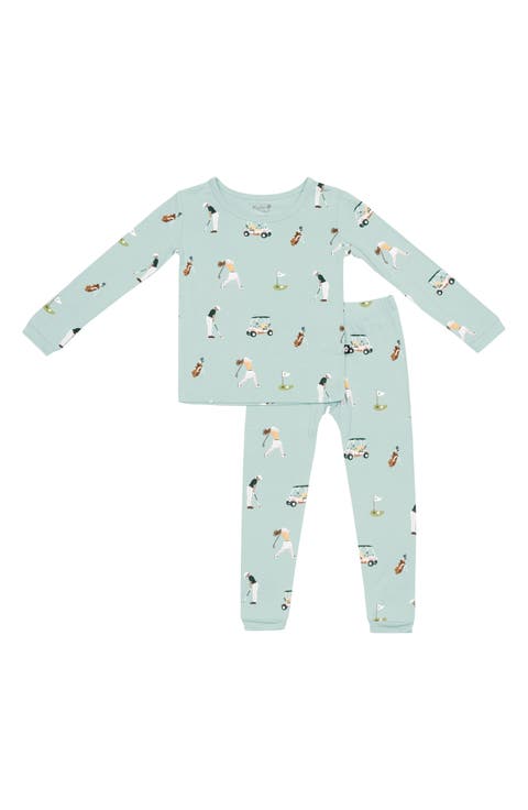 Kids' Print Fitted Long Sleeve Two-Piece Pajamas