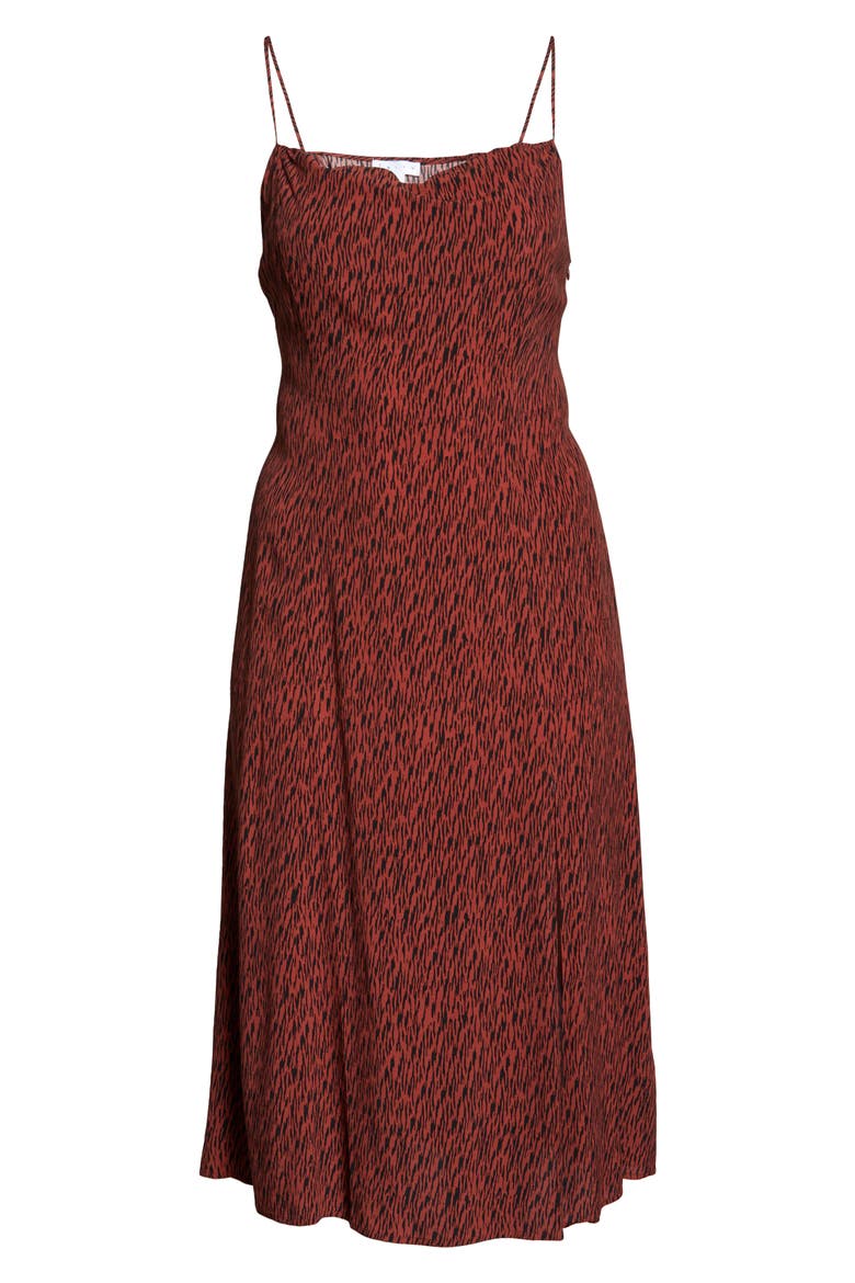 High Slit Sleeveless Midi Dress, Alternate, color, RUST HENNA SMALL CAMO