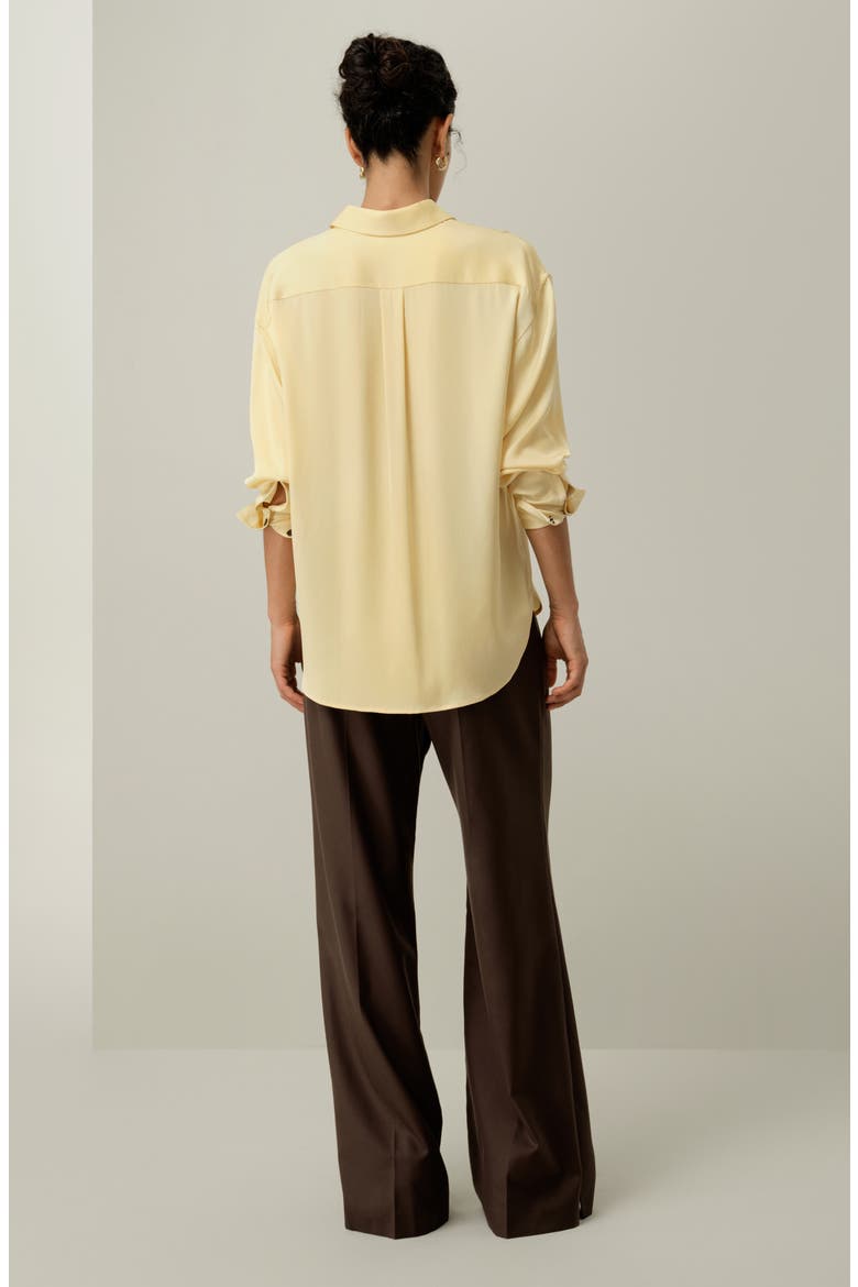 Women's Stretch Double Georgette Oversized Shirt, Alternate, color, Butter