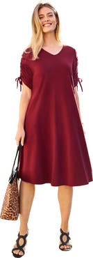Jessica London Tie Sleeve Midi Dress