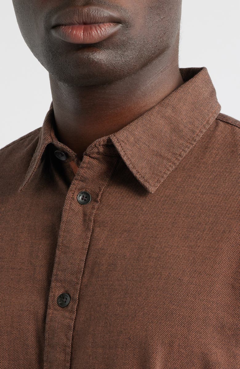 rag & bone Tomlin Cotton Dobby Button-Up Shirt, Alternate, color, Rust
