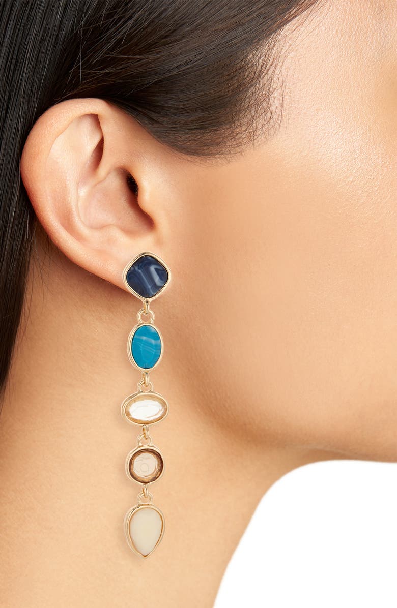 Tasha Stone Drop Earrings, Alternate, color, Blue Multi