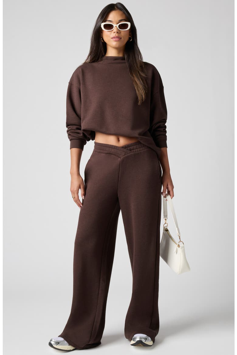 Cozy Crush V Wide Leg Sweatpants, Alternate, color, CANYON BROWN