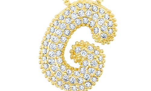 Adornia Pavé Bubble Initial Pendant Necklace In Gold-g