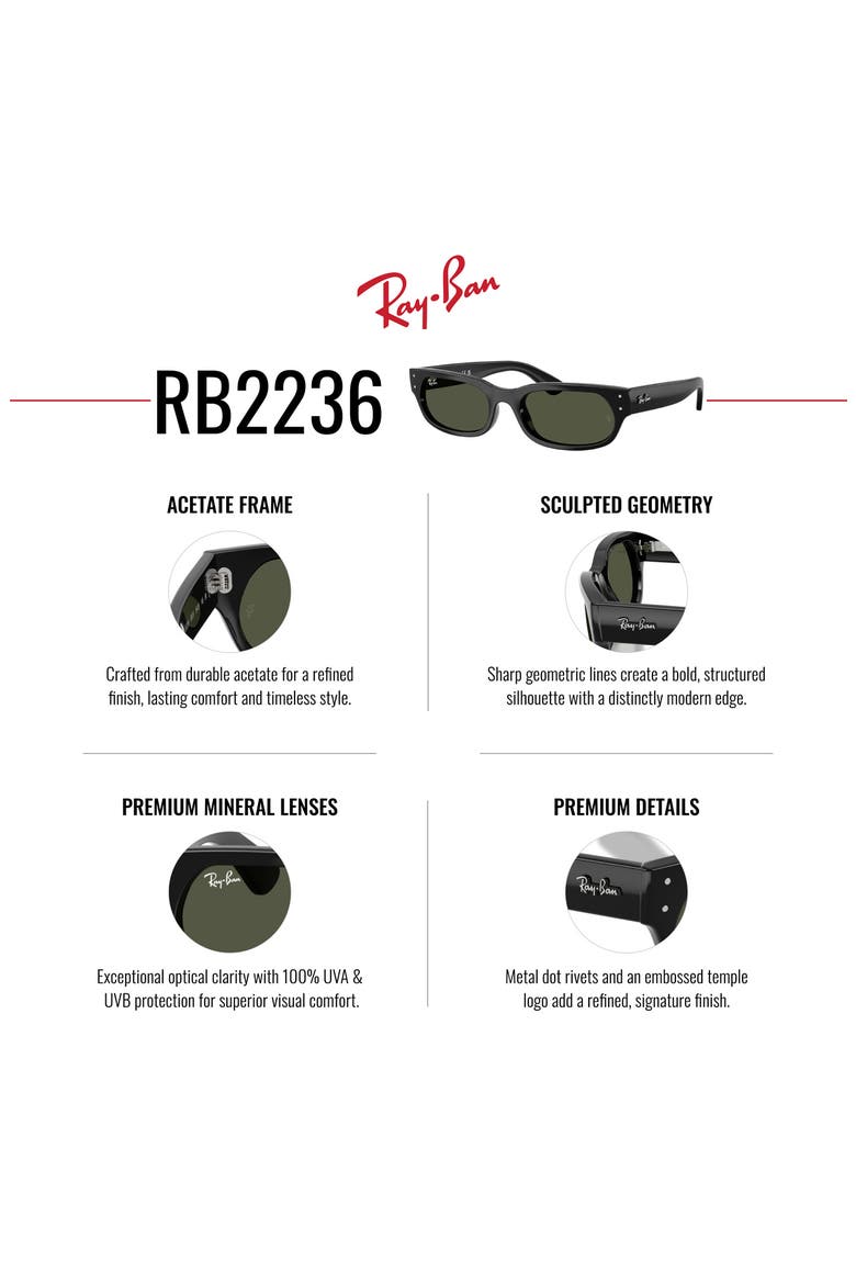 RB2236 54mm Oval Sunglasses, Alternate, color, HAVANA / DARK GREY