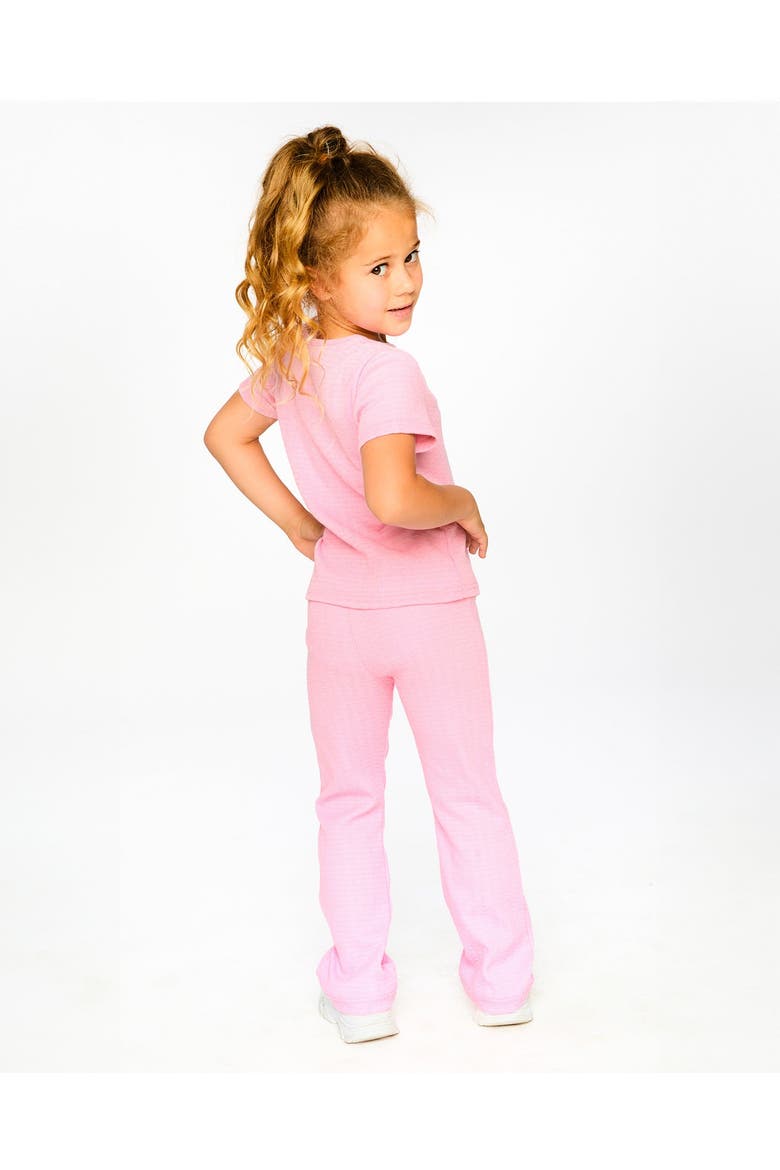 Crinkle Jersey Flared Bottom Leggings, Alternate, color, Pink