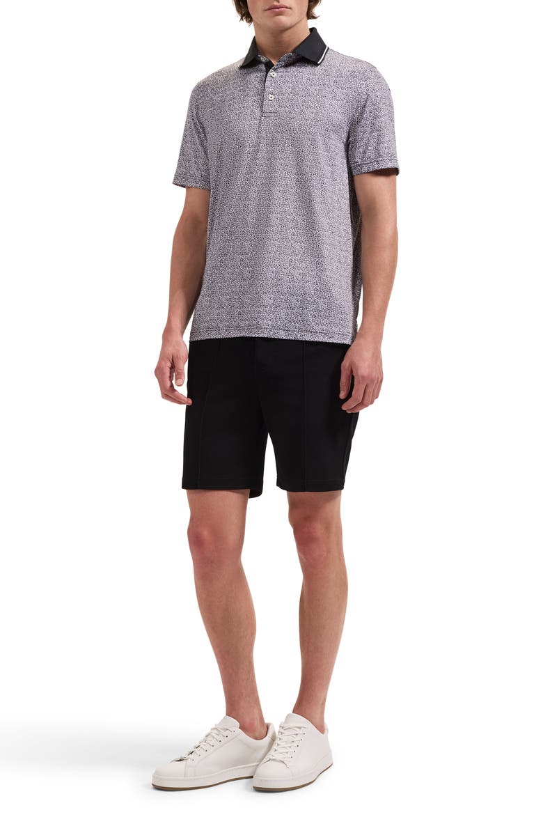 Bugatchi Performance Floral Polo, Alternate, color, Black