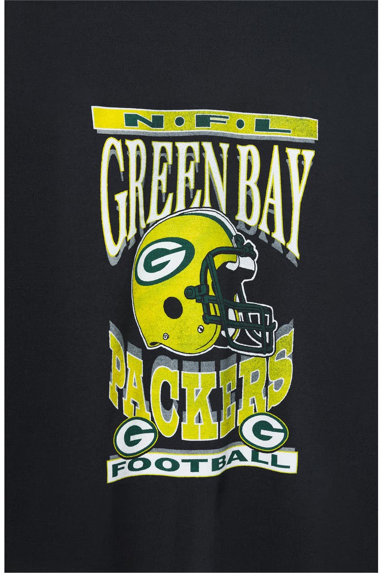 Greenbay Packers Cotton Blend Crewneck Sweatshirt, Alternate, color, TRUE BLACK