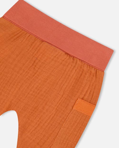 Deux Par Deux Baby Boy's Organic Cotton Top And Muslin Pant Set Little Paper Boats And Terracotta In Heather Grey Little Paper Boat