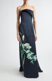 Erdem Floral Duchess Bustier Gown