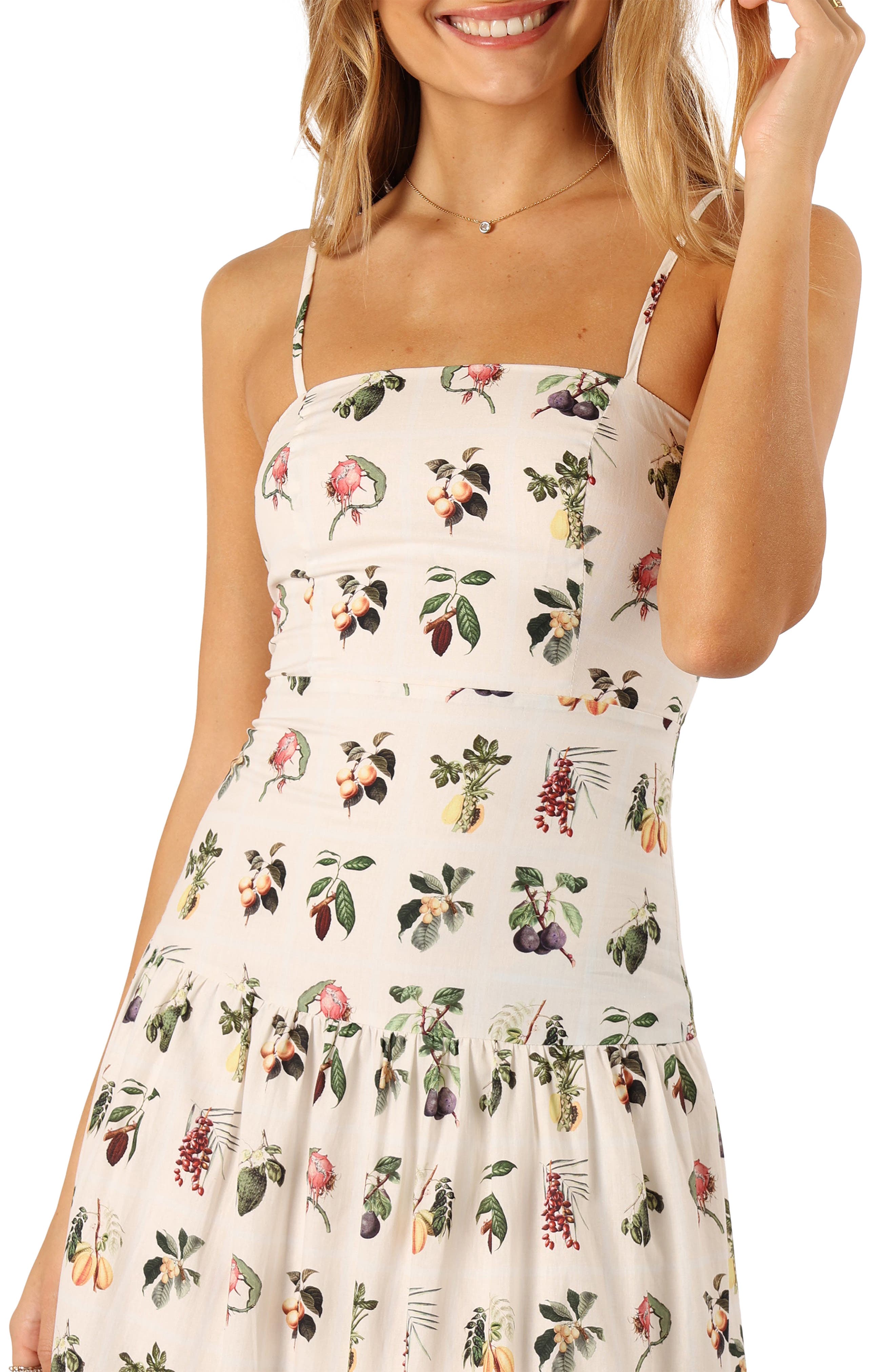 delicate fruit garden cotton midi-dress Delicate Fruit Garden Pink Midi Dress  Hemline Woodway
