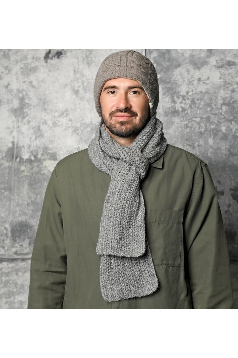 Velour Scarf, Alternate, color, Black