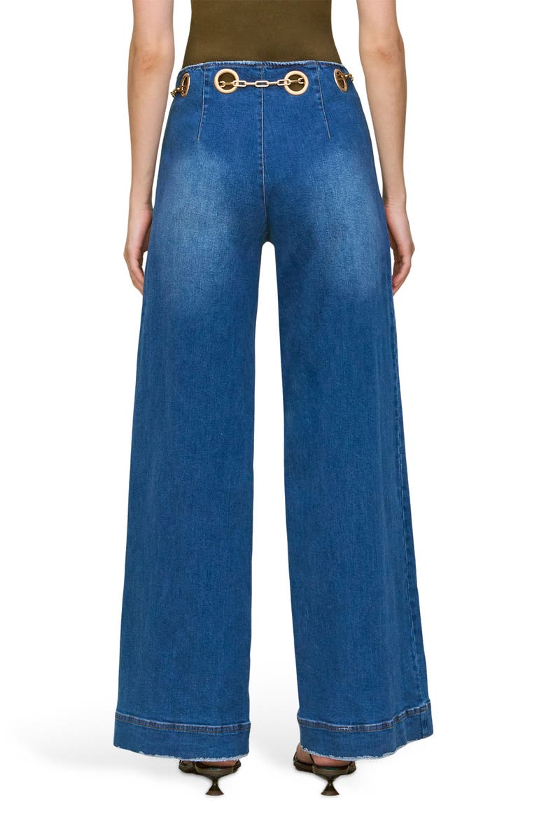 Sydney Belted Grommet Wide Leg Pants, Alternate, color, RINSE WASH
