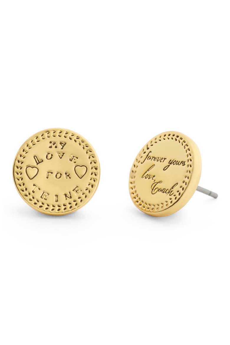 Heritage Coin Stud Earrings, Main, color, GOLD