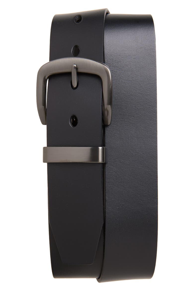 Cohen Leather Belt, Main, color, BLACK