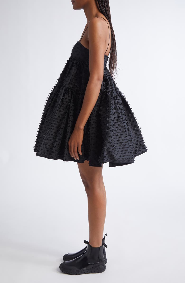 Cecilie Bahnsen Oberra Fiamma Fil Coup Dress, Alternate, color, Black