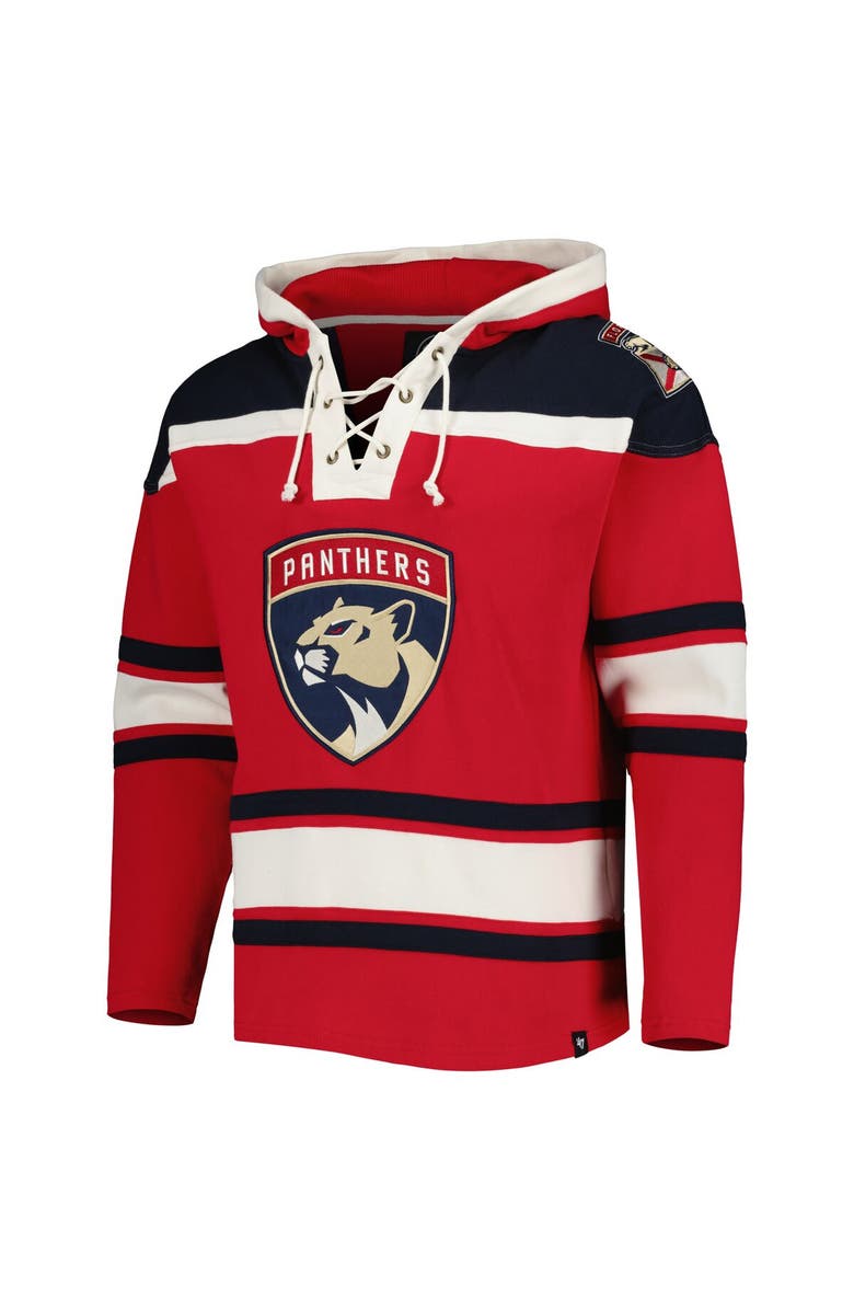 '47 Men's '47 Red Florida Panthers Superior Lacer Pullover Hoodie, Alternate, color, 