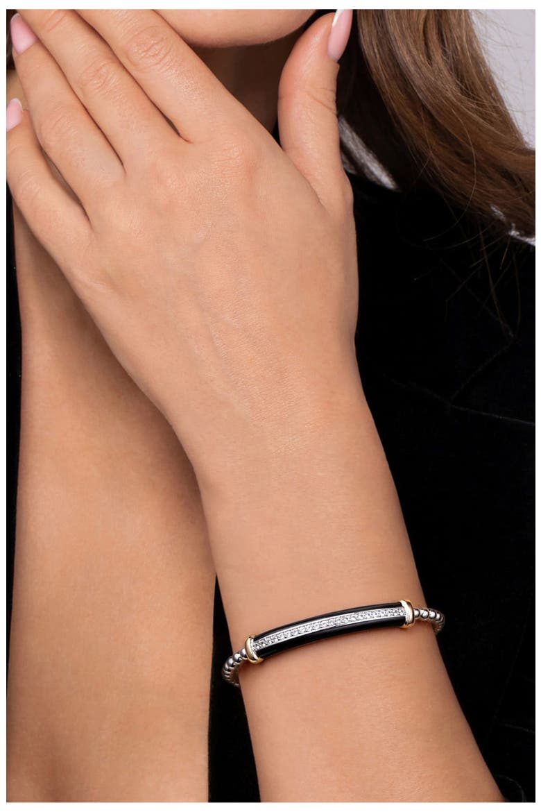 Bujukan 14k Gold & Sterling Silver White Sapphire Bangle, Alternate, color, STERLING / 14K/ WHITE SAPPHIRE