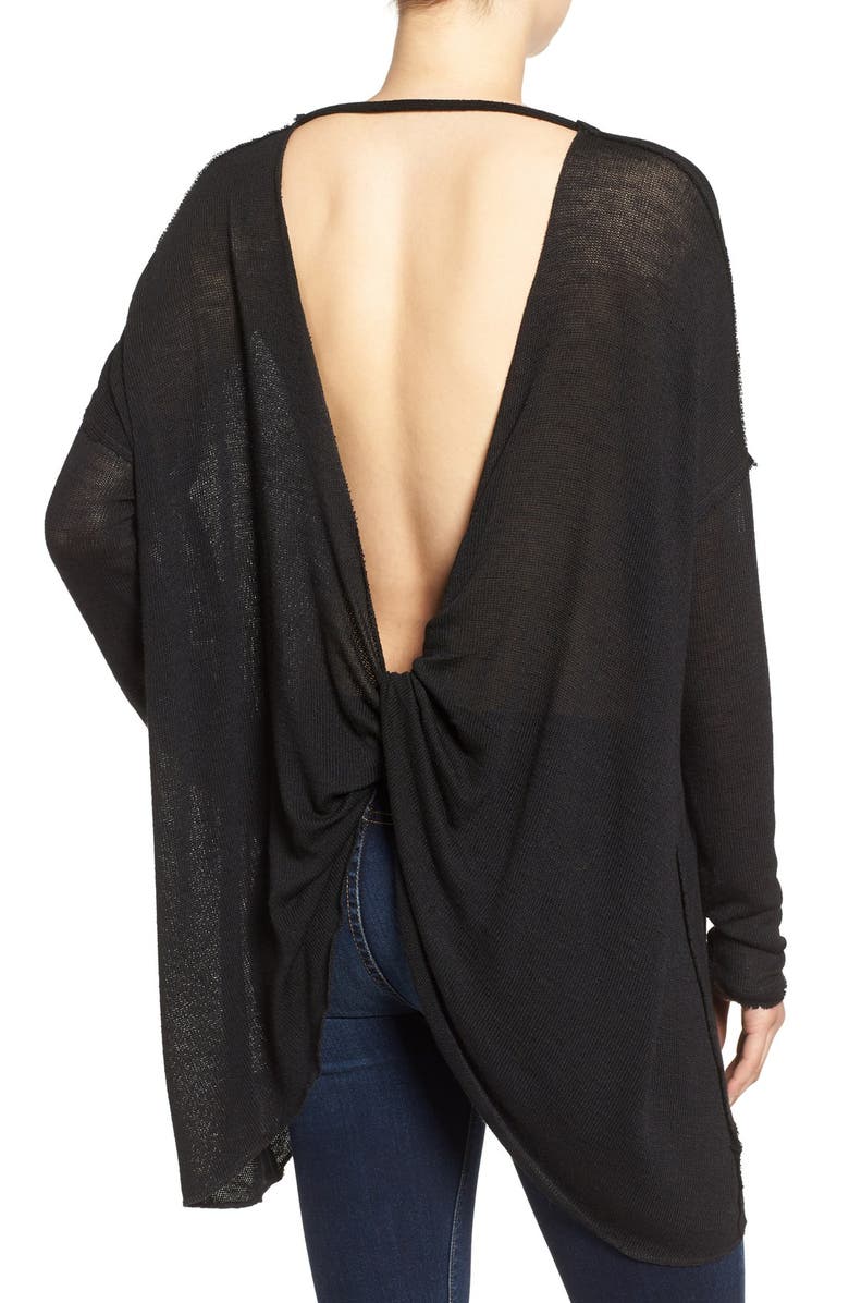 Free People 'Shadow' Oversize Hacci Open Back Top, Alternate, color, 