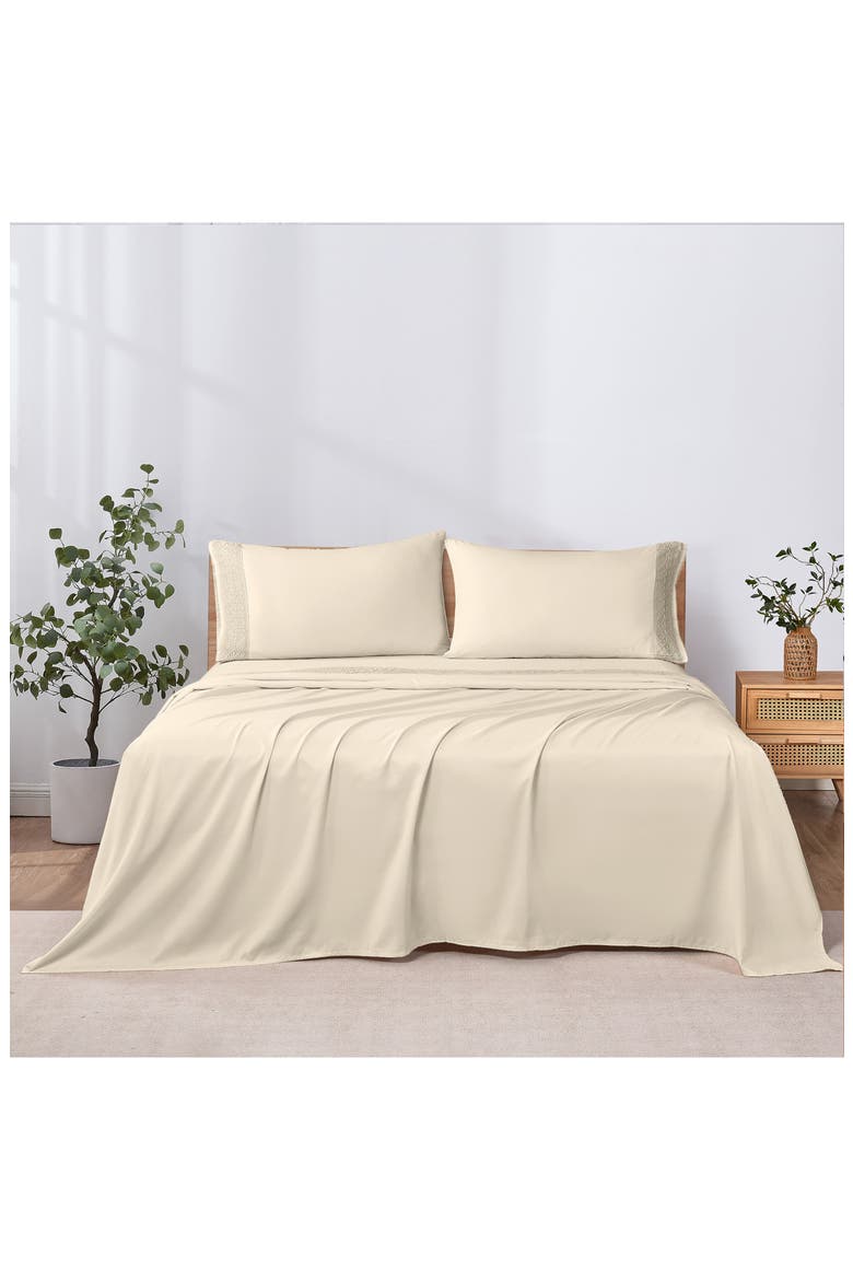 Crochet Lace 4-Piece Sheet Set, Alternate, color, LINEN