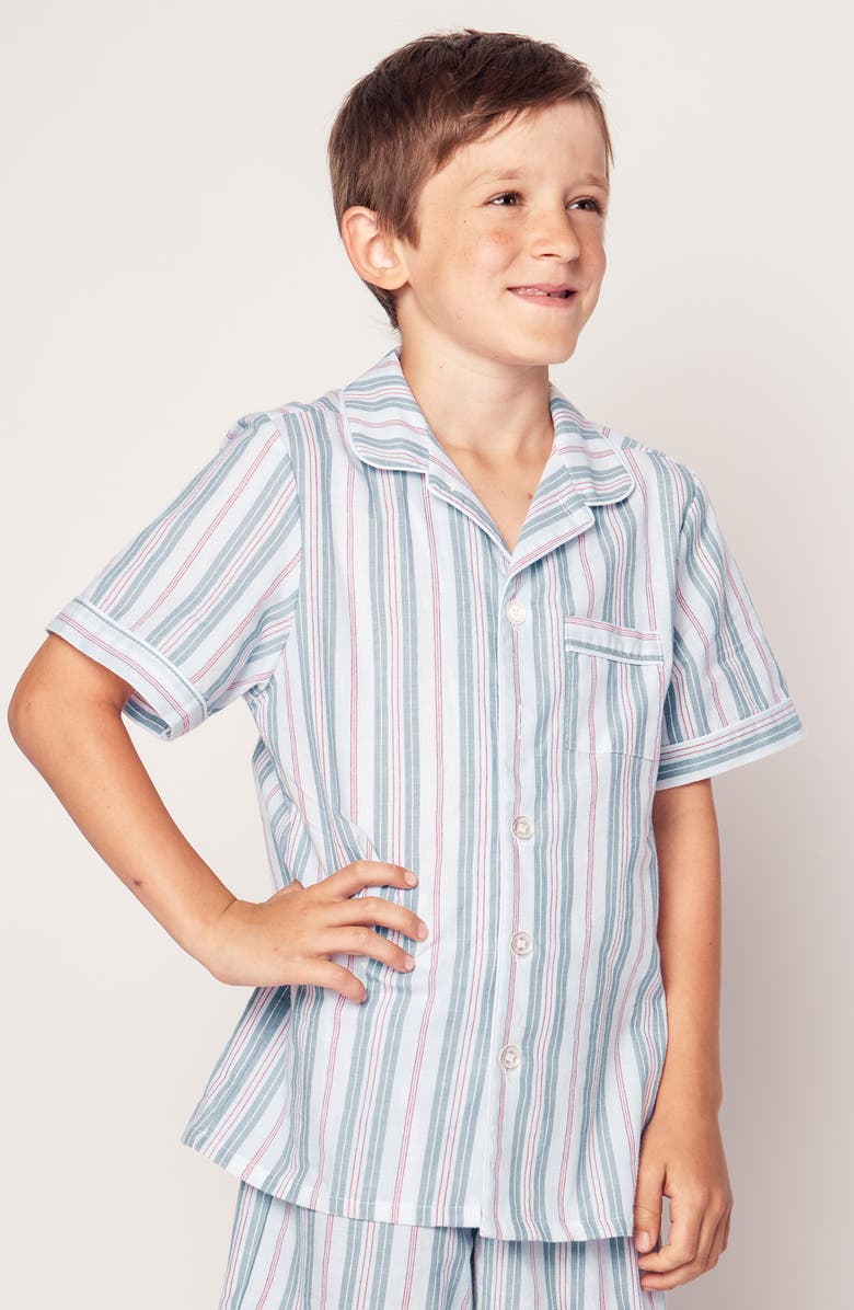 Petite Plume Kids' Stripe Two-Piece Short Pajamas, Alternate, color,
