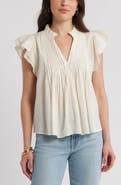 Caslon® Ruffled Pleated Top