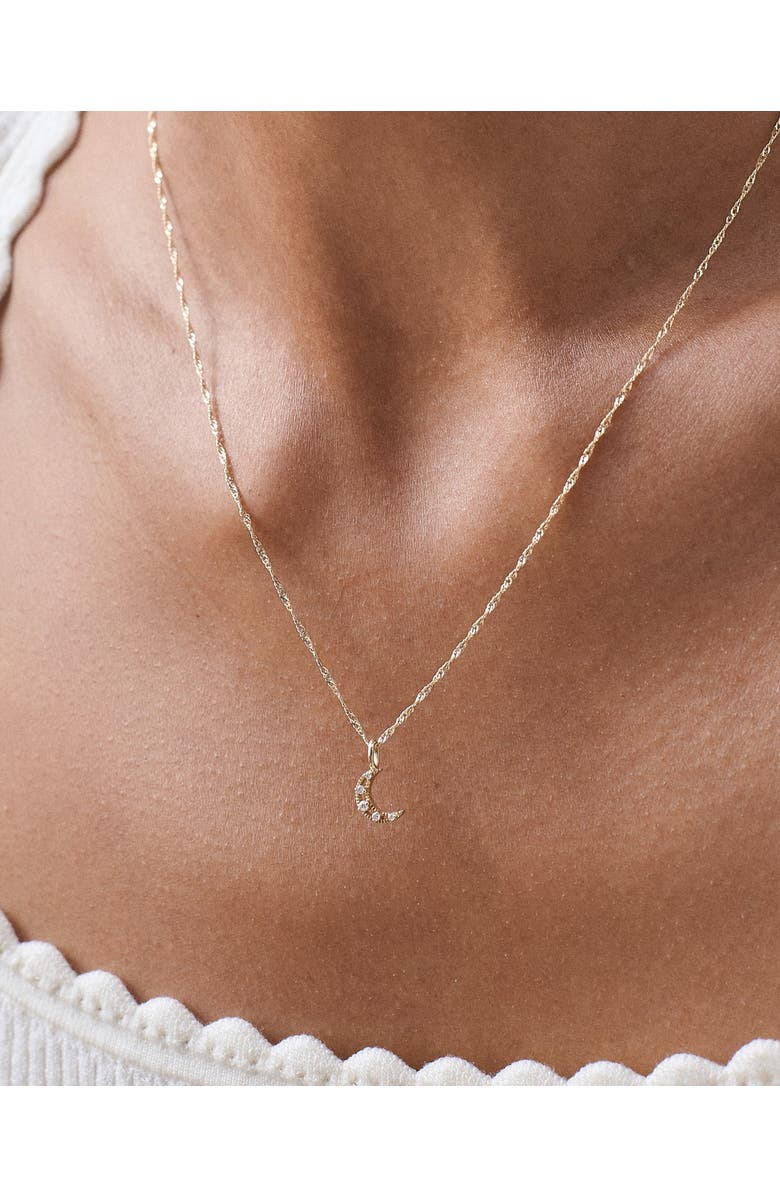 Edge of Ember Moon Diamond Necklace, Alternate, color, Moon