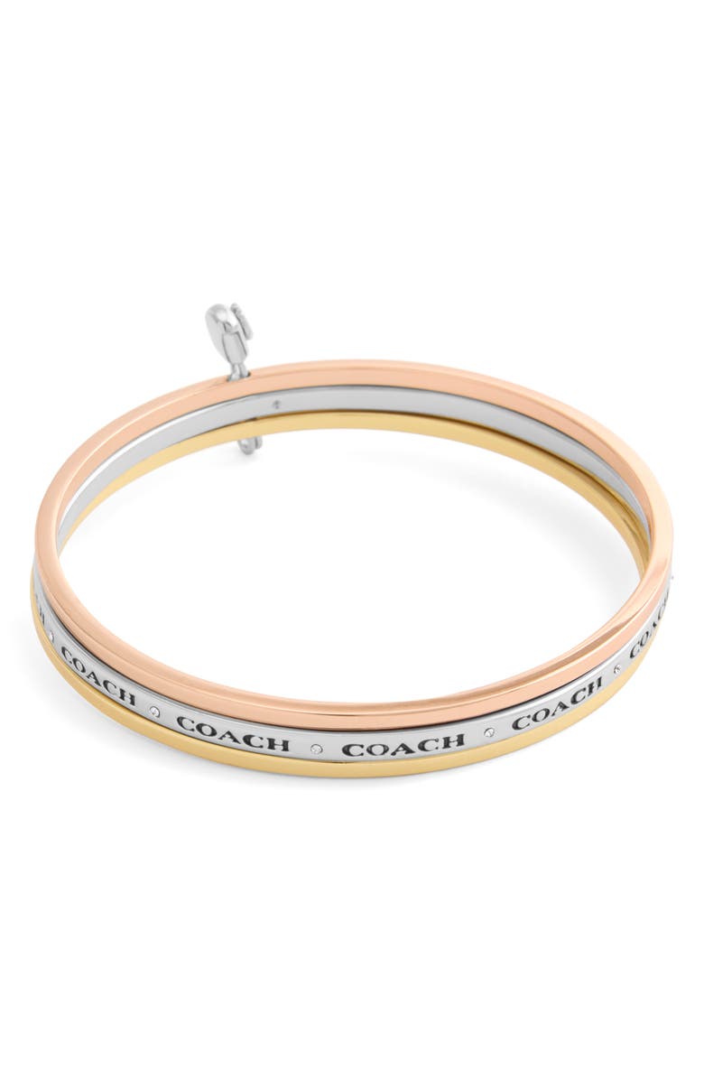 COACH Safety Pin Triple Bangle, Alternate, color, Tritone