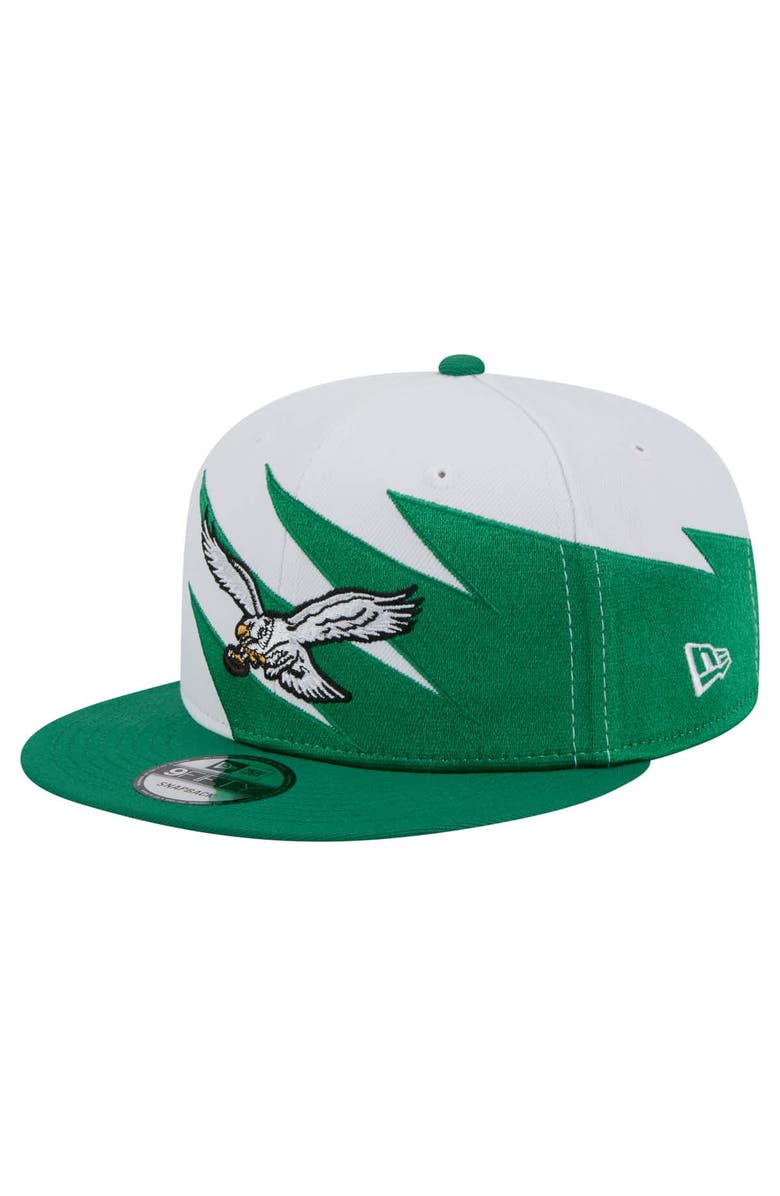 New Era Men's New Era Kelly Green Philadelphia Eagles Throwback Jagged 9FiFTY Snapback Hat, Main, color, Kelly Green