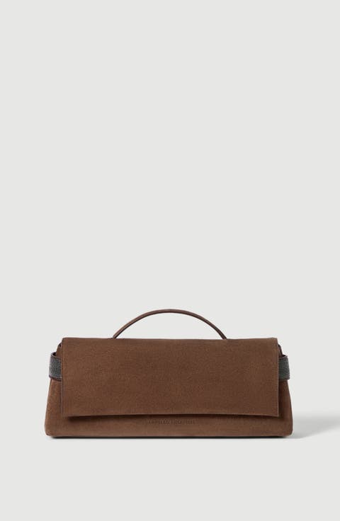 Suede Essence clutch bag
