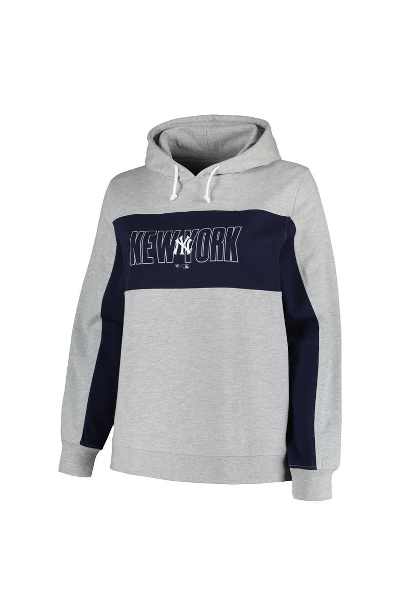 PROFILE Women's Profile Heather Gray New York Yankees Plus Size Pullover Jersey Hoodie, Alternate, color, Heather Gray