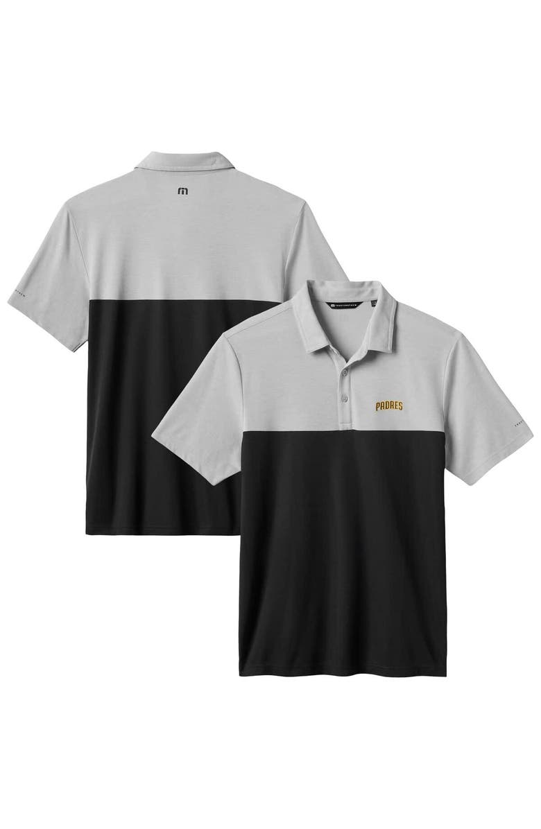TravisMathew Men's TravisMathew Gray/Black San Diego Padres Home Run Leader Polo, Main, color, Gray