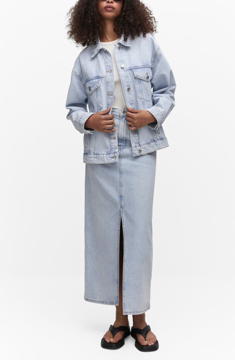 MANGO Oversize Denim Jacket, Alternate, color, 