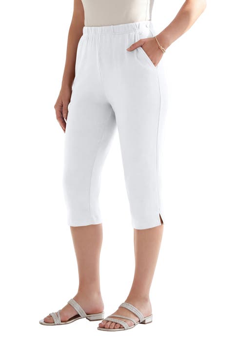 Plus Size Soft Knit Relaxed Pull-On Capri Pant (Plus)