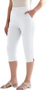 Roaman's Plus Size Soft Knit Relaxed Pull On Capri Pant