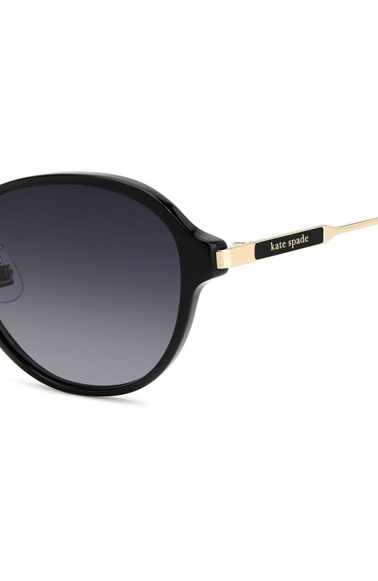 Kate Spade New York vonnie 56mm round sunglasses, Alternate, color, Black