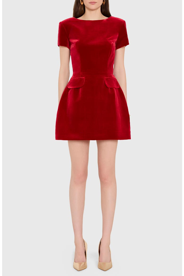 Abigail Velvet Cocktail Minidress, Main, color, CAAN