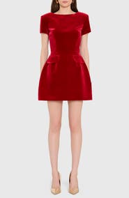 Amanda Uprichard Abigail Velvet Cocktail Minidress