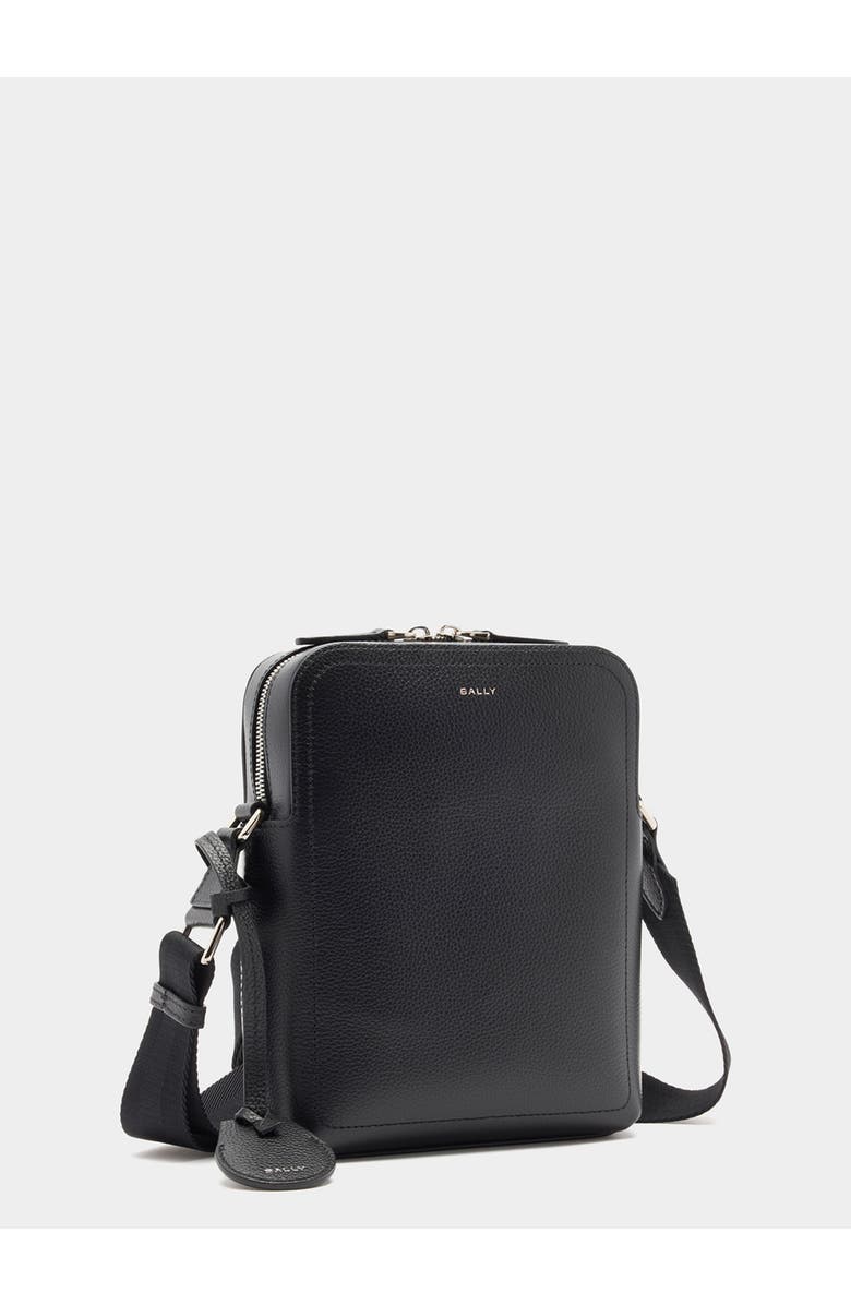 Bally Capitol Crossbody Bag in Grained Bovine Leather, Alternate, color, Black+Palladio