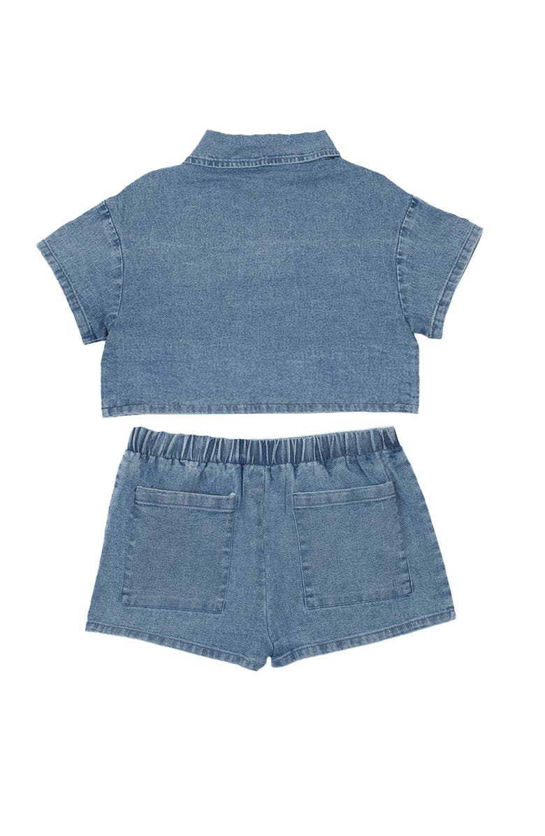 Mabel + Honey Zoey Denim Two Piece Short Set, Alternate, color, Blue