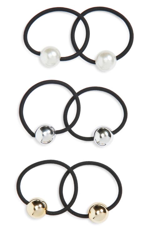 6-Pack Ball Ponytail Holders